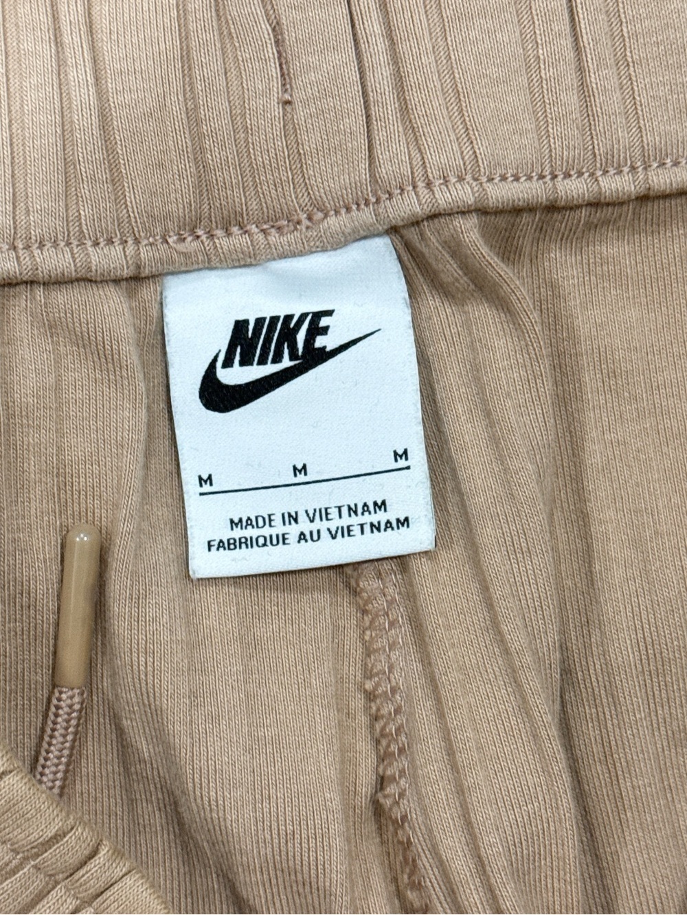 Nike Ribbed Wide-Leg Lounge Pants in Light Taupe - Picture 3 of 3